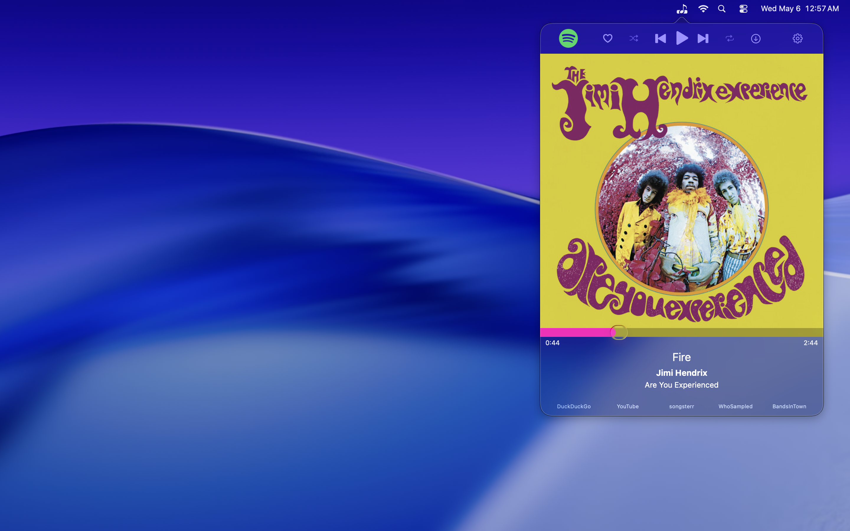 Spotify player controls